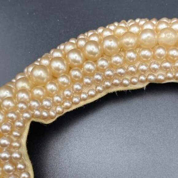 Vintage Glentex Ivory Pearl Beaded Collar 1950's 1960’s Japan Handmade LOOK READ - Picture 10 of 14